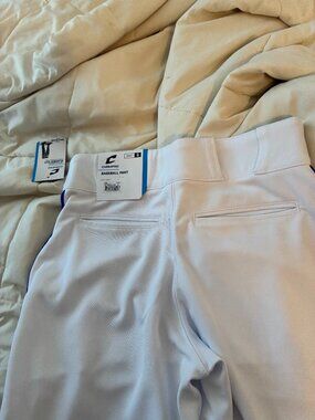 1 Pair of White Adult size small baseball pants